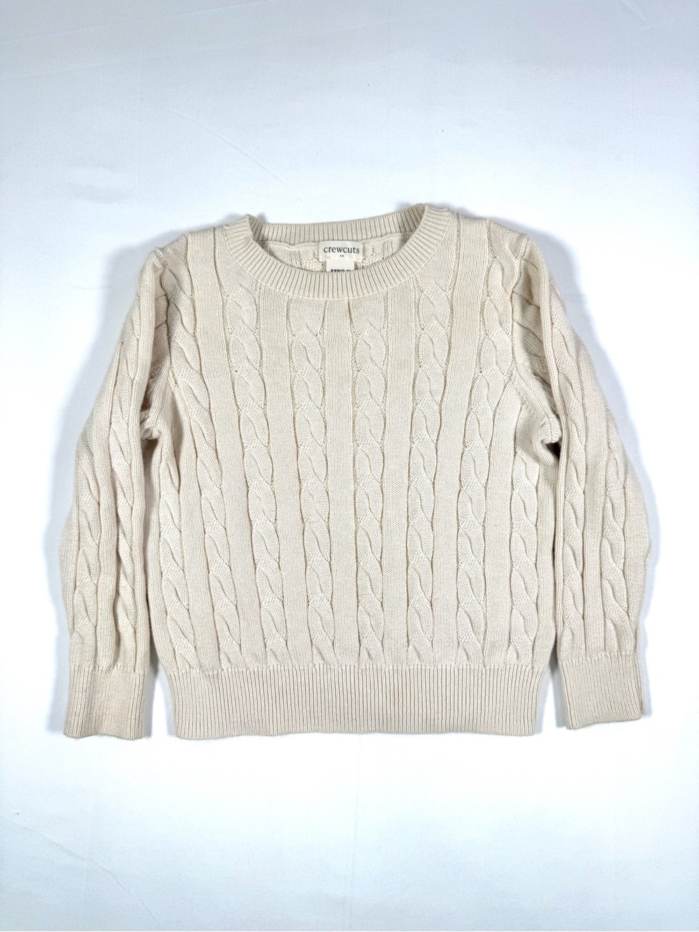 CREWCUTS Kids Fishermen Cable Knit Crewneck Sweater Coastal Grandpa Nautical 2-3